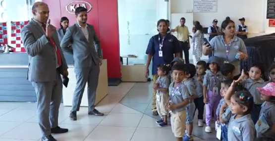 Kids at KIA Car Workshop